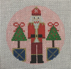 KCD1371P Pink Santa Nutcracker Round