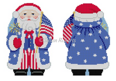1232 Stars and Stripes Santa - 2 Sided