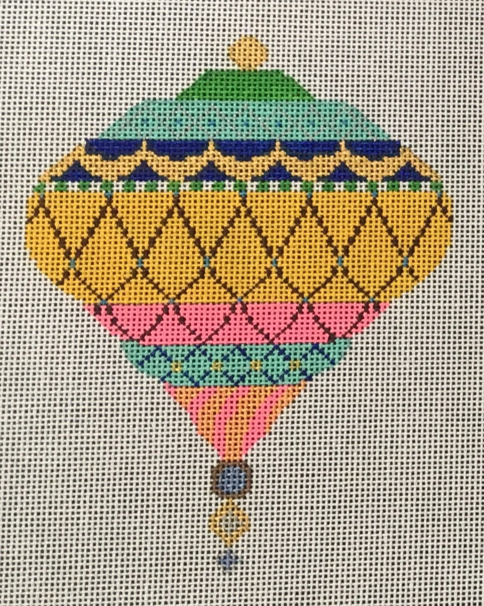 KWNG04A Yellow, Pink, and Turquoise Ornament