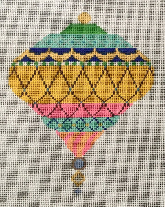 KWNG04A Yellow, Pink, and Turquoise Ornament