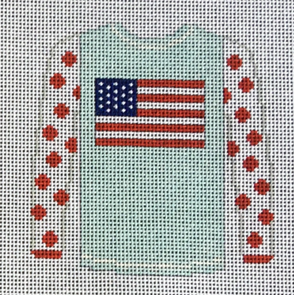 O209C Flag On Light Blue Sweater