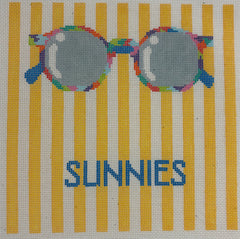 22-233 Sunnies on Yellow Stripes Sunglass Case
