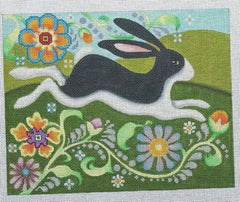 B-286 Running Rabbit with Flowers