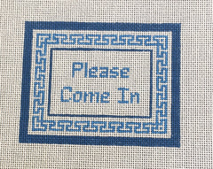 0820 "Please Come In" Greek Key Sign
