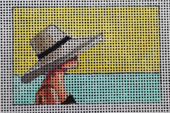 LT006 Sunhat on Yellow Luggage Tag