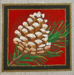 CS08 Pine Cone Christmas Coaster