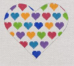 HT02 Multi Color Heart - White