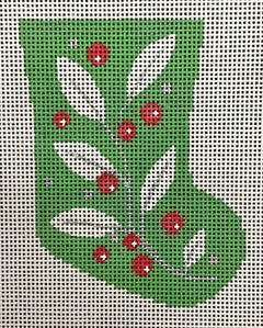 AL-087 Leaves and Berries Mini Stocking