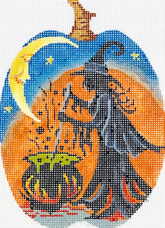 KCN1573 Witch and Cauldron Silhouette Pumpkin