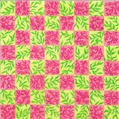 CHB-04 Preppy Coral and Vines Checkers/Chess Board