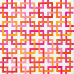 PL-464 Interlocking Squares - Pinks and Oranges