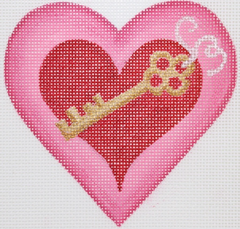 OM-252 Valentine's Day Key and Ribbon Mini Heart