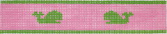 KF-34 Lime Green Whales on Pink Key Fob