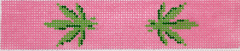 KF-29 Weed Leaves Key Fob - Pink