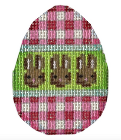 EG603 Pink Gingham and Bunnies Mini Egg