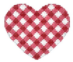 HE677R Red Gingham Heart