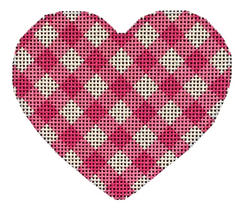 HE855HP Hot Pink Gingham Heart