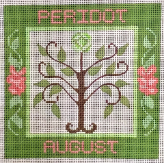 CH-1034 Peridot August Birthstone Square