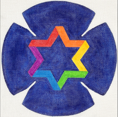 KIP-01 Rainbow Star of David Kippah
