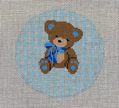 KCD1353B Teddy Bear on Blue Gingham