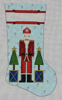 KCD7614 Santa Nutcracker on Blue Stocking