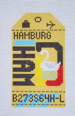 HN HAM Hamburg Retro Travel Tag