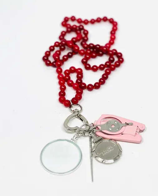 Up Up Gemstone Chatelaine with Tools - Berry Cherry