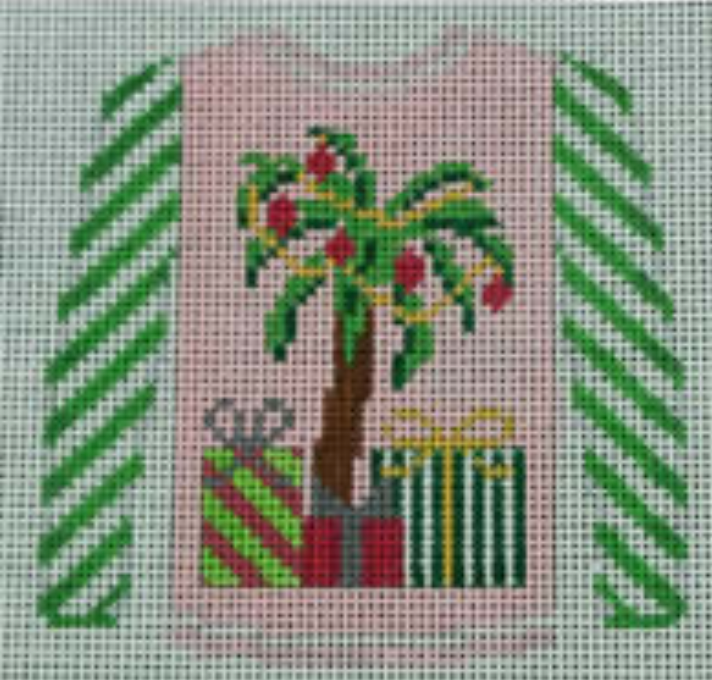 O199P Pink Palm Tree Sweater