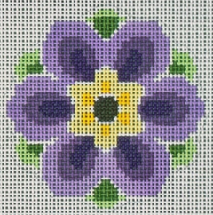 LL-IN-4F Geometric Flower Insert - Purple on 13 Mesh