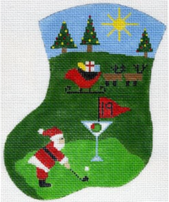 MX-41 Santa Golf Scene Mini Stocking