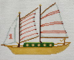 18SS Pink Stripe Sailboat