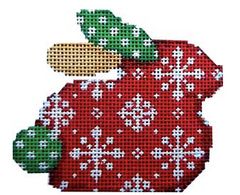 BR105 Snowflakes on Red Christmas Bunny