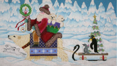 B-230 Santa Riding Polar Bear Pulling Sled