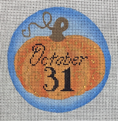 B-424B Halloween Pumpkin Round with October 31st