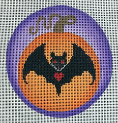 B-424C Halloween Pumpkin Round with Bat