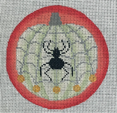B-424E Halloween Pumpkin Round with Spider