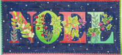 JAM-PL-03 Noel with Greenery on Navy