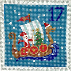 KH-PL-17 Advent Stamp - Norway - Santa in Ship