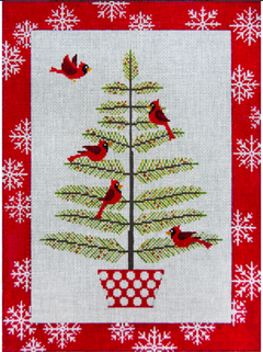 JP-X055 Cardinals in Pine Tree