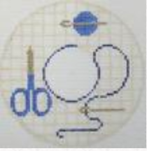 RD383B Blue Stitcher Monogram Round