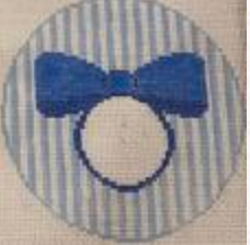 RD484 Blue Bow Monogram Round