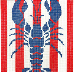 NTGts916 Lobster Stencil on Red Stripes