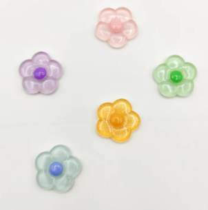 Floral Resin Glow in the Dark Needle Minder