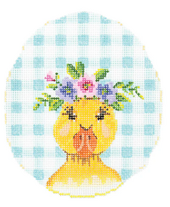 KEA73 Duckie with Floral Crown Egg