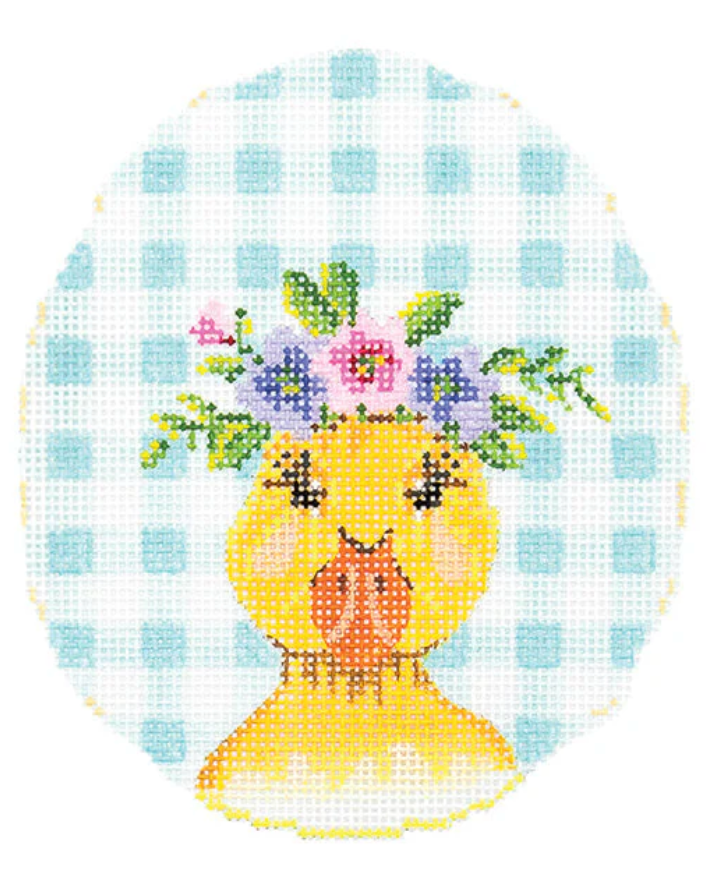 KEA73 Duckie with Floral Crown Egg