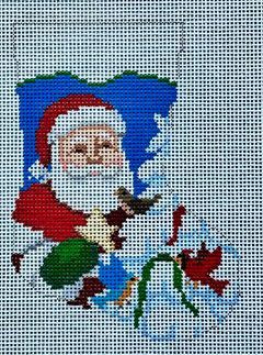 5438 Bird Tree Santa Mini Stocking