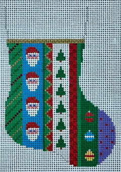 5461 Vertical Stripe Santa Mini Stocking