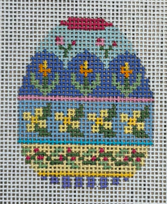 6434 Yellow Flower Stripe Small Egg
