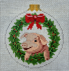 7277 Christmas Pig with Ball Top