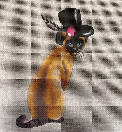 AN440 Siamese Cat with Top Hat
